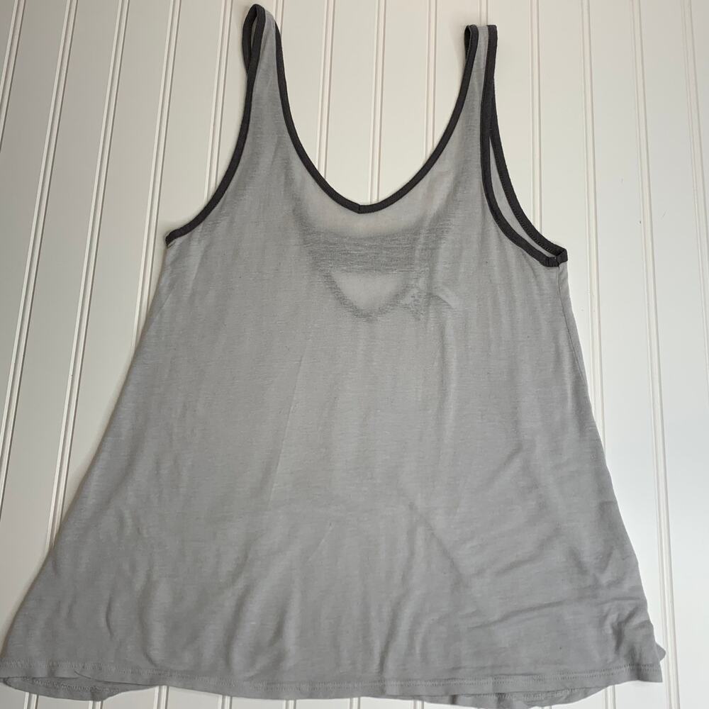 Free Press Thin Tank Top Gray Dark Gray Trim Sz XS - Picture 5 of 8